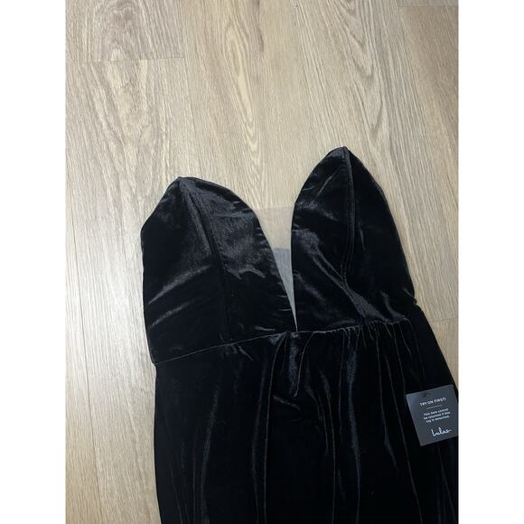 New My Dream Come True Black Velvet Strapless Maxi Dress XL - Picture 6 of 11